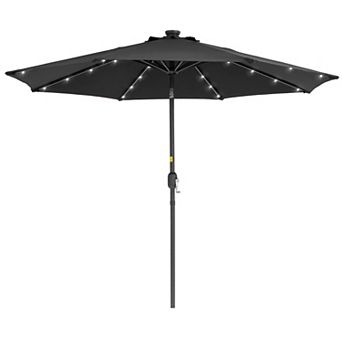 Sonkuki 9ft LED Outdoor Patio Umbrella, Shade Market Umbrella with Crank for Garden, Deck and Pool