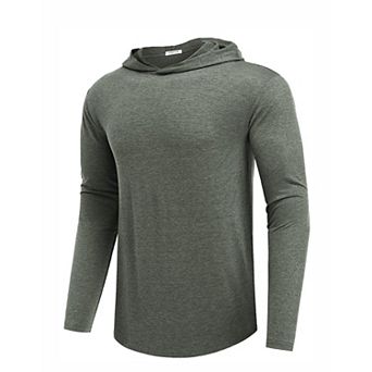 PINSPARK Men's Lightweight Long Sleeve Pullover Hoodie Golf Gym Athletic Sweatshirt