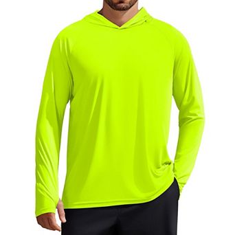 PINSPARK Men's UPF50+ Long Sleeve Rash Guard Sun Protection Hoodie Fishing Hiking Shirt