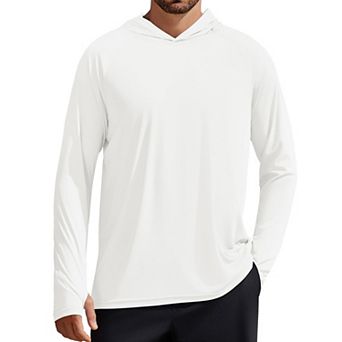 PINSPARK Men's UPF50+ Long Sleeve Rash Guard Sun Protection Hoodie Fishing Hiking Shirt