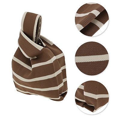 Horizontal Stripes Knitted Wrist Bag 1Pc