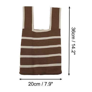 Horizontal Stripes Knitted Wrist Bag 1Pc
