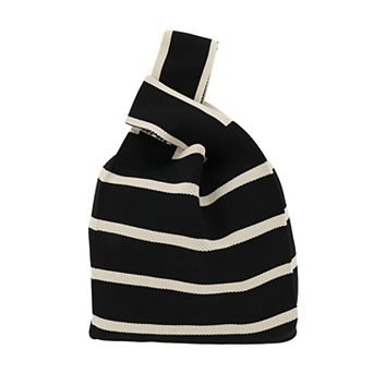 Horizontal Stripes Knitted Wrist Bag 1 pc