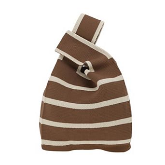 Horizontal Stripes Knitted Wrist Bag 1 pc