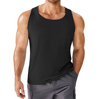 PINSPARK Men's Quick Dry Sleeveless Tank Tops UPF50+ Gym Workout Running Beach Muscle Tees