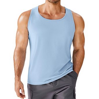 PINSPARK Men's Quick Dry Sleeveless Tank Tops UPF50+ Gym Workout Running Beach Muscle Tees