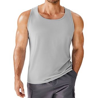 PINSPARK Men's Quick Dry Sleeveless Tank Tops UPF50+ Gym Workout Running Beach Muscle Tees