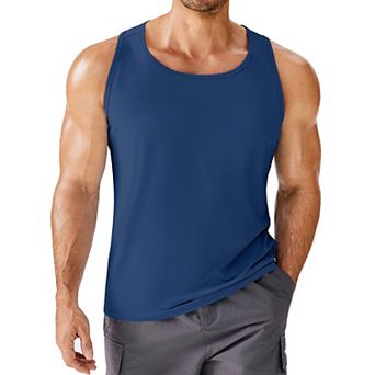 PINSPARK Men's Quick Dry Sleeveless Tank Tops UPF50+ Gym Workout Running Beach Muscle Tees