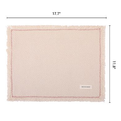 Rustic Placemats Set of 4 Cotton Blend Mats with Tassel for Dining Table Decor 15.7x11.8 Inch