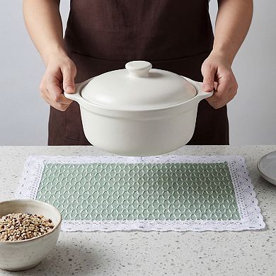 Set of 4 Rustic Rectangle Woven Placemats for Table Decor Washable Kitchen Table Mat 17.7x11.8 Inch