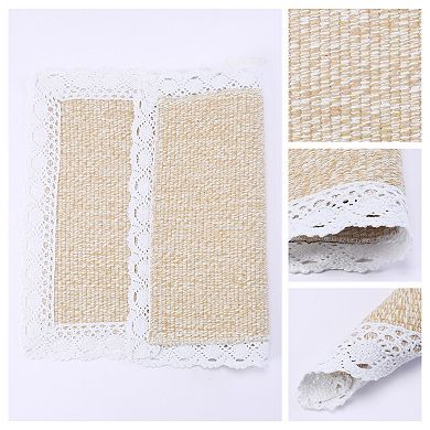 Set of 4 Rustic Rectangle Woven Placemats for Table Decor Washable Kitchen Table Mat 17.7x11.8 Inch