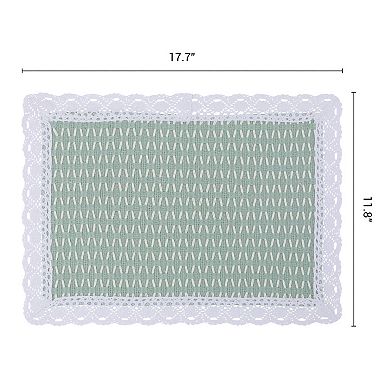 Set of 4 Rustic Rectangle Woven Placemats for Table Decor Washable Kitchen Table Mat 17.7x11.8 Inch