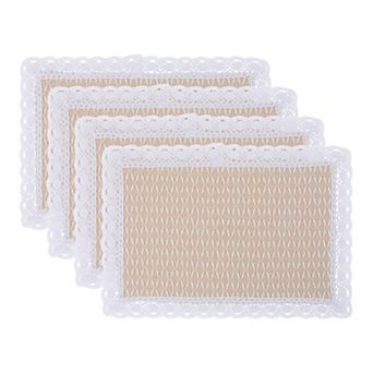 Set of 4 Rustic Rectangle Woven Placemats for Table Decor Washable Kitchen Table Mat 17.7x11.8 Inch