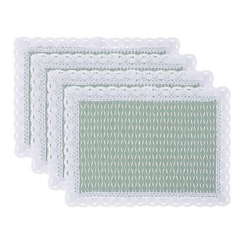 Set of 4 Rustic Rectangle Woven Placemats for Table Decor Washable Kitchen Table Mat 17.7x11.8 Inch