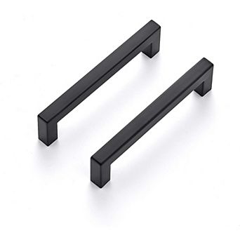 Matte Black Square Cabinet Pulls 5 Inch, 30 Pack for Kitchen Drawer Hardware