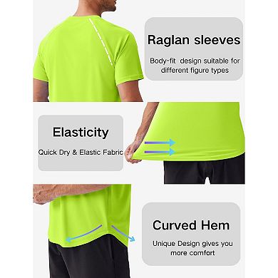 PINSPARK Men's 2 Pack UPF50+ Short Sleeve Rash Guard Swim Surf Quick Dry Athletic Shirt