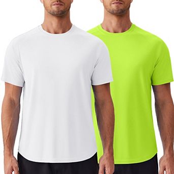 PINSPARK Men's 2 Pack UPF50+ Short Sleeve Rash Guard Swim Surf Quick Dry Athletic Shirt
