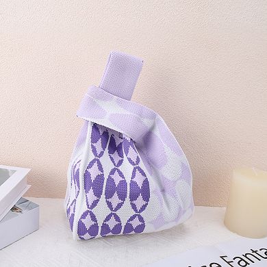 Star Knitted Wrist Bag for Women 1Pc