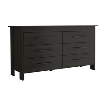 Hms 6 Drawer Double Dresser, Four Legs, Superior Top