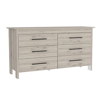 Hms 6 Drawer Double Dresser, Four Legs, Superior Top