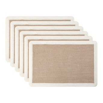 Farmhouse Placemats Set of 6 Jute Placemats for Dining Table Decor Indoor Outdoor 17.7x11.8 Inch
