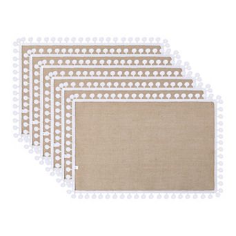 Farmhouse Placemats Set of 6 Jute Placemats for Dining Table Decor Indoor Outdoor 17.7x11.8 Inch