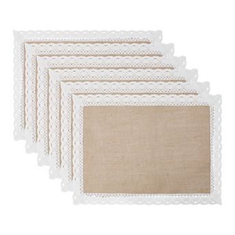 Farmhouse Placemats Set of 6 Jute Placemats for Dining Table Decor Indoor Outdoor 17.7x11.8 Inch