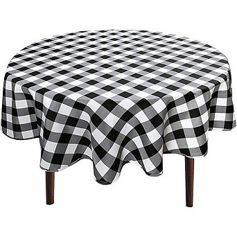 Checkered Round Tablecloth, Waterproof, Stain-Resistant, Washable Fabric