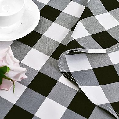 Checkered Round Tablecloth, Waterproof, Stain-Resistant, Washable Fabric