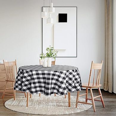 Checkered Round Tablecloth, Waterproof, Stain-Resistant, Washable Fabric