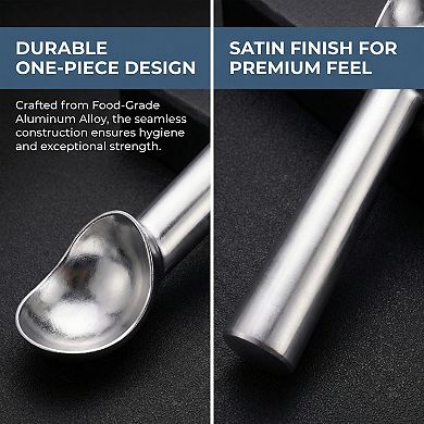 Stainless Steel Ice Cream Scoop with Ergonomic Handle for Easy Release and Clean