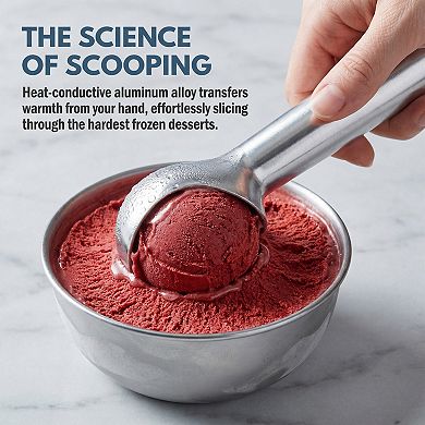 Stainless Steel Ice Cream Scoop with Ergonomic Handle for Easy Release and Clean
