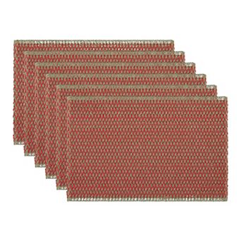 Farmhouse Placemats Set of 6 Woven Paper Cotton Mats for Dining Table Wipe Clean 17.7x11.8 Inch