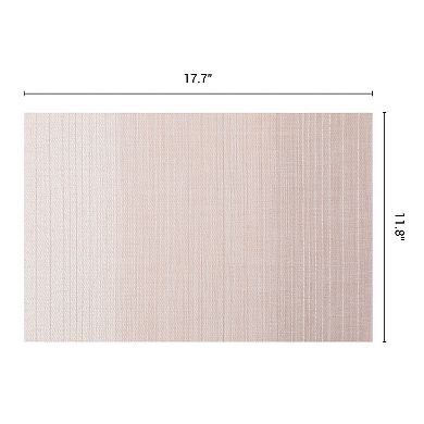Set of 6 Rectangle Placemats for Table Washable Heat Resistant Wipeable Table Mat 17.7x11.8 Inch