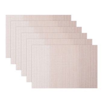 Set of 6 Rectangle Placemats for Table Washable Heat Resistant Wipeable Table Mat 17.7x11.8 Inch