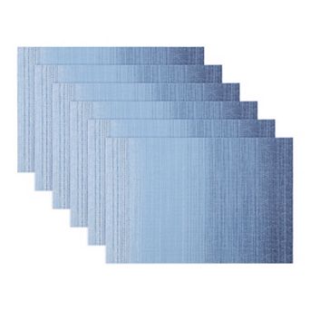 Set of 6 Rectangle Placemats for Table Washable Heat Resistant Wipeable Table Mat 17.7x11.8 Inch