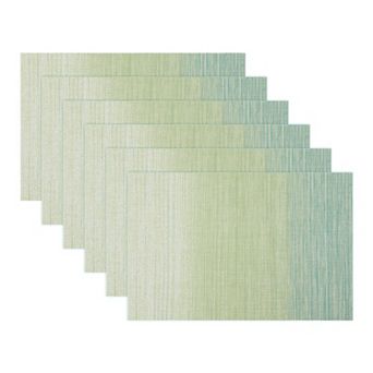 Set of 6 Rectangle Placemats for Table Washable Heat Resistant Wipeable Table Mat 17.7x11.8 Inch