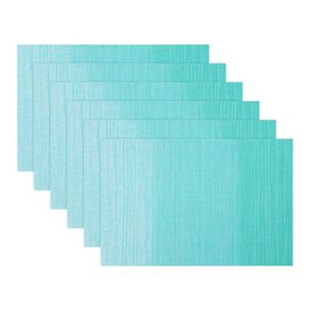 Set of 6 Rectangle Placemats for Table Washable Heat Resistant Wipeable Table Mat 17.7x11.8 Inch