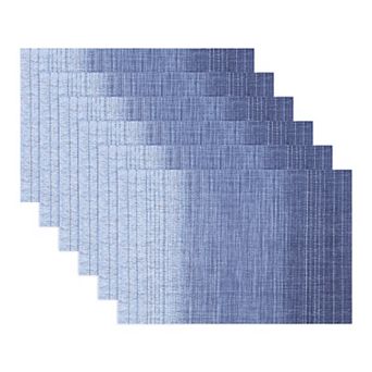 Set of 6 Rectangle Placemats for Table Washable Heat Resistant Wipeable Table Mat 17.7x11.8 Inch