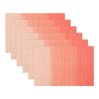 Set of 6 Rectangle Placemats for Table Washable Heat Resistant Wipeable Table Mat 17.7x11.8 Inch