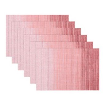 Set of 6 Rectangle Placemats for Table Washable Heat Resistant Wipeable Table Mat 17.7x11.8 Inch