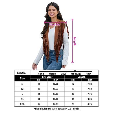 Women's Chic Cowboy Poncho Western Fringe Suede Vest