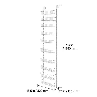 VEVOR Over Door Pantry Organizer 10 Tier Adjustable Spice Rack Storage Shelf White