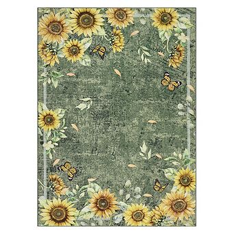 Fashionwu Washable Living Room Modern Flower Printed Kitchen Low Pile Non Slip Non Sheeding Area Rug