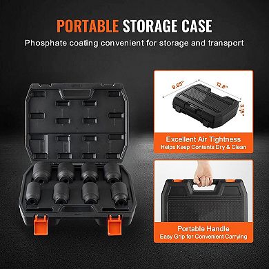 Axle Nut Impact Socket Set, 12-Point 29mm39mm Sockets with Storage Case