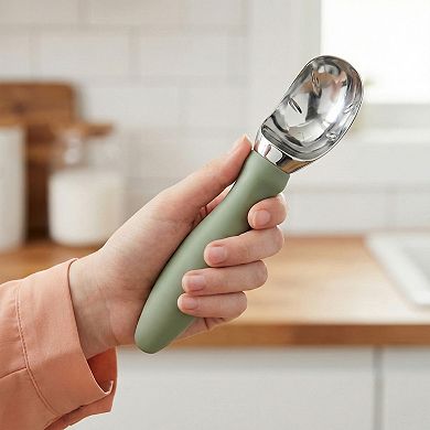 Ice Cream Scoop Comfortable Ergonomic Handle Easy Release for Gelato Cookie Dough 7.9x2 Inch