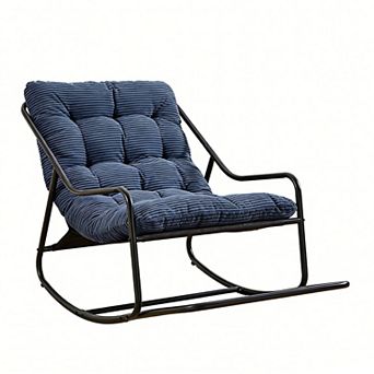 Outdoor Rocking Chair with Soft Thick Cushion - Comfy Seat for Living Room, Bedroom & Reading Nook,