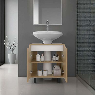 Marlo Under Sink Cabinet with Two Doors and Interior Storage Shelves, Cut-Out Back, 22” .