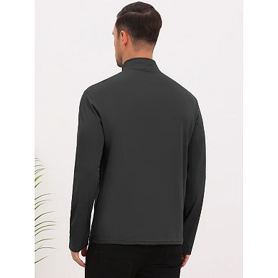 Men's Sun Protection Shirts 1/4 Pullover Zip Breathable Long Sleeve Athletic Shirt