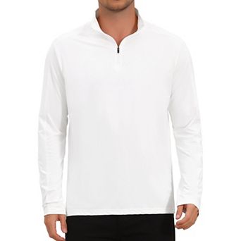 Men's Sun Protection Shirts 1/4 Pullover Zip Breathable Long Sleeve Athletic Shirt